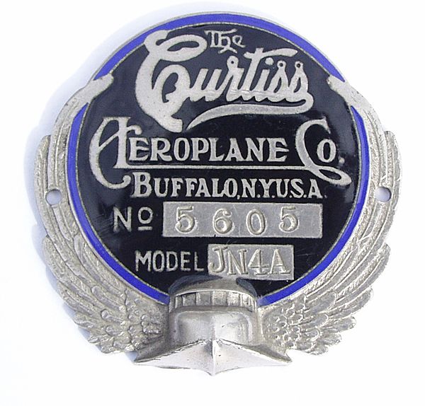 Curtiss Jenny JN4A Builders plate - Click for the bigger picture